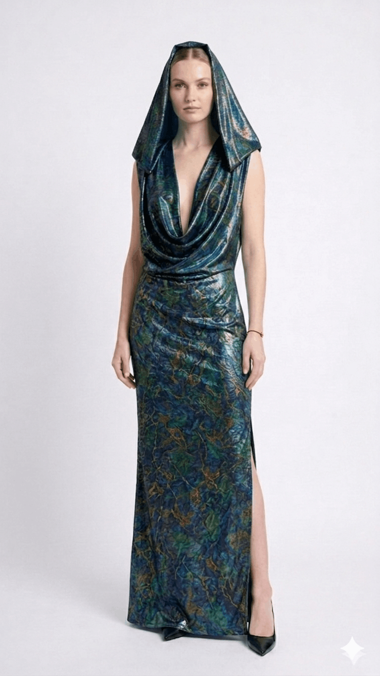 AMORE 26108 - Maxi Dress (Iridescent Polyester)