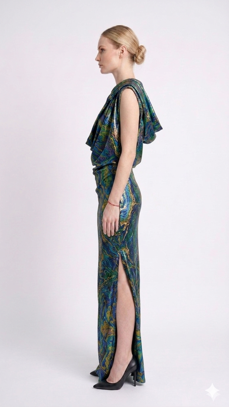 AMORE 26108 - Maxi Dress (Iridescent Polyester)