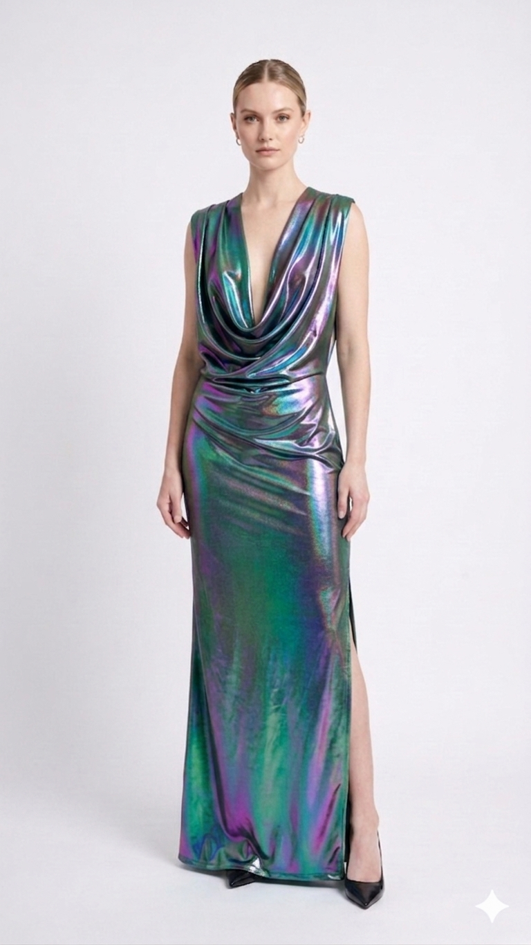 AMORE 26108 - Maxi Dress (Iridescent Polyester)