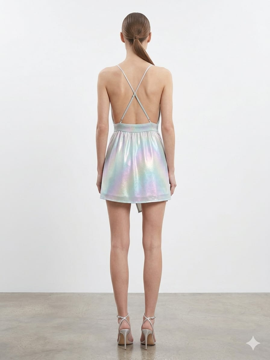 AMORE 26107 - Mini Skirt Dress (Iridescent Polyester)